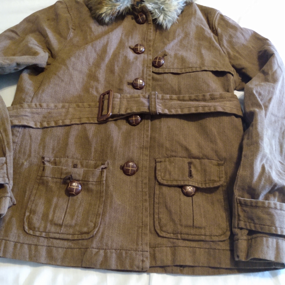 Brown coat casual winter jacket coat faux fur coat enjoy this